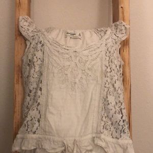 White lace Abercrombie blouse